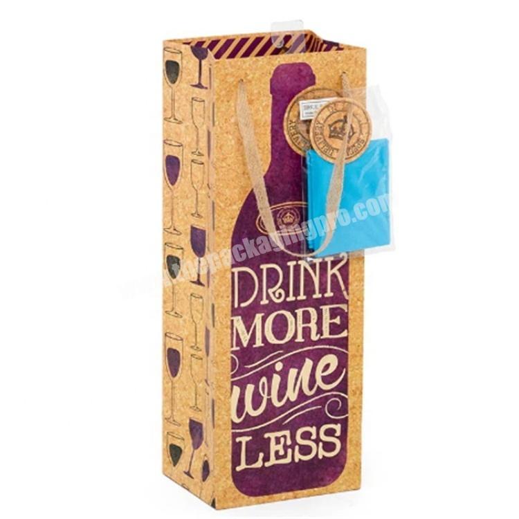 Kraft Paper Bag Gift Retail Party Wine Paper Bag with Handles