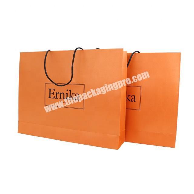 kraft paper bag luxury paper gift bag custom large-volume orange art paper handbag with handle