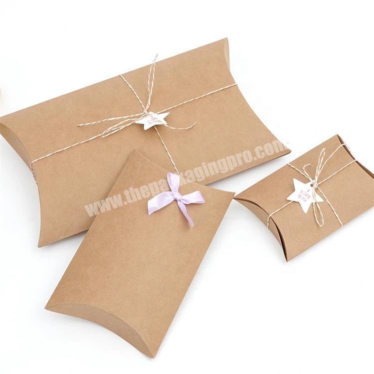 Kraft Paper Bikini Packaging Pillow Box with Bowknot