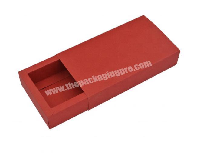 Kraft paper box slide open box for clothes with pvc sleeve