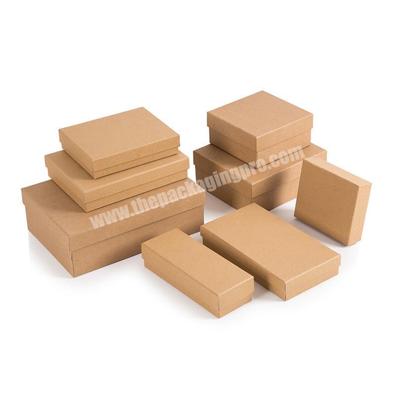 kraft paper gift packaging lid and base box in square and rectangle shape