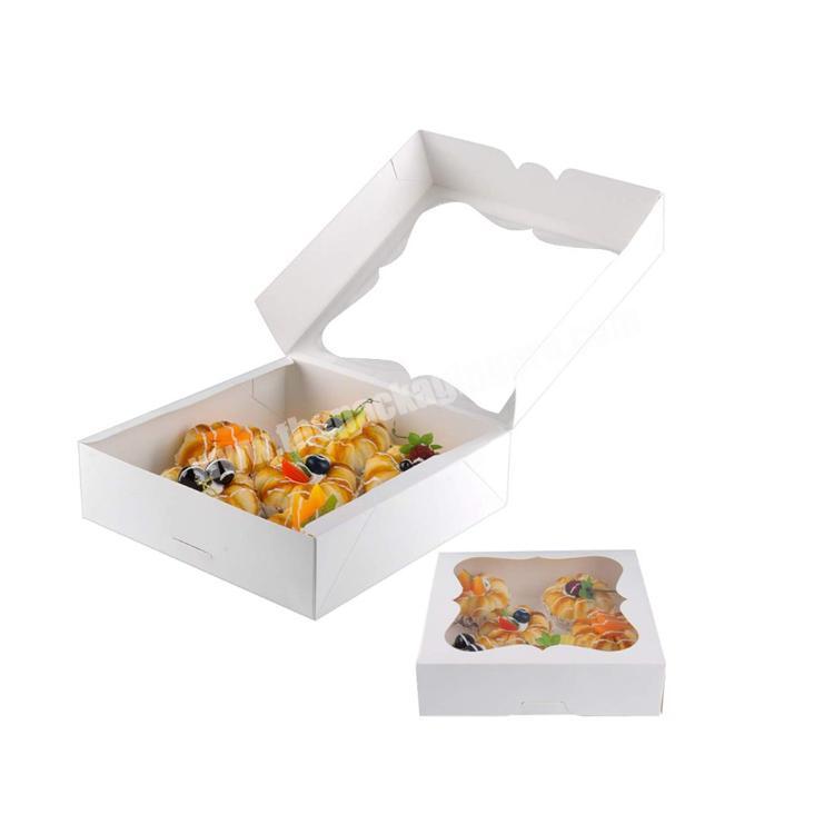 Kraft Paperboard Bakery Pie Boxes pizza box manufacturer with Window Pastry Box White