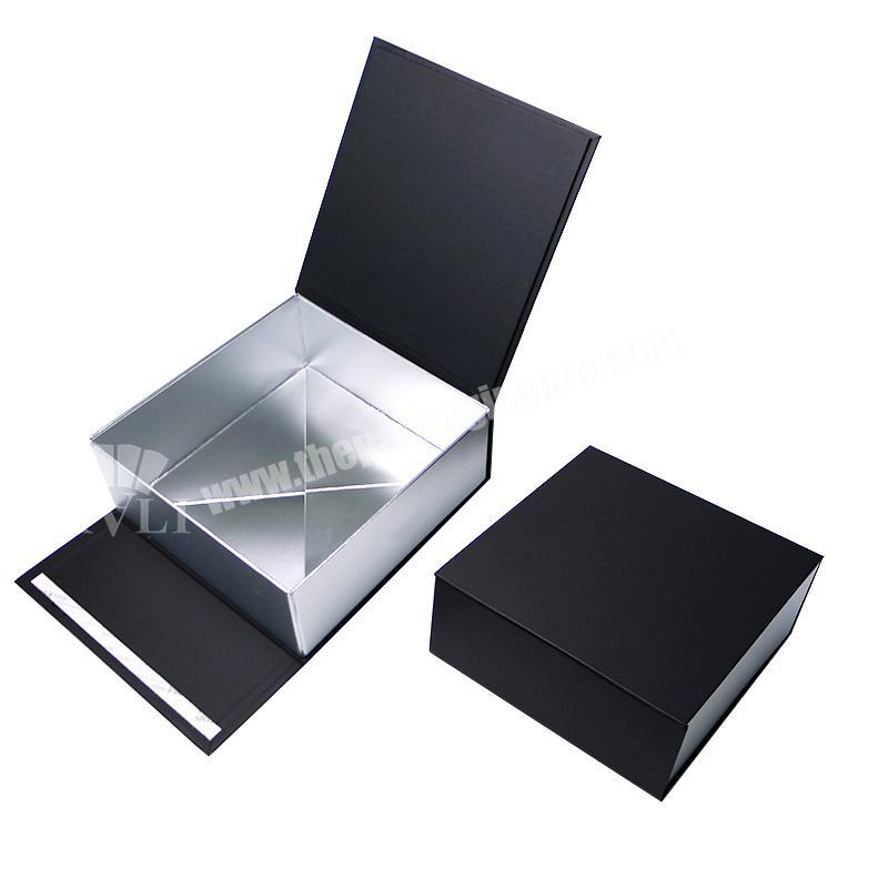 Large folded magnetic closure gift paper boxes collapsable fold flat storage box with lids