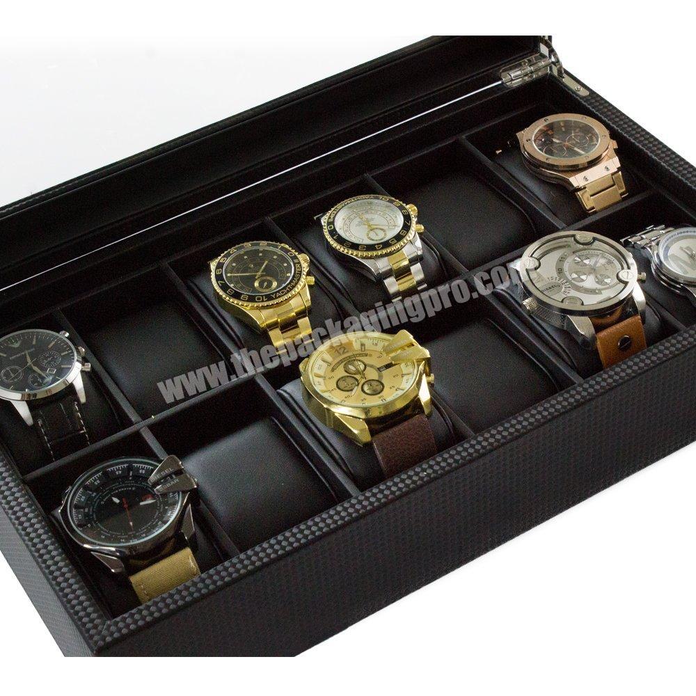 large glass window beautiful carbon fiber design Premium watch display box