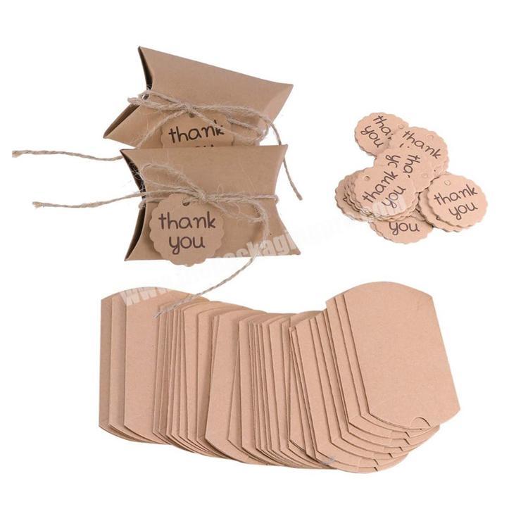 large Kraft Paper Box pillow boxes with Tags DIY display stand for Gifts