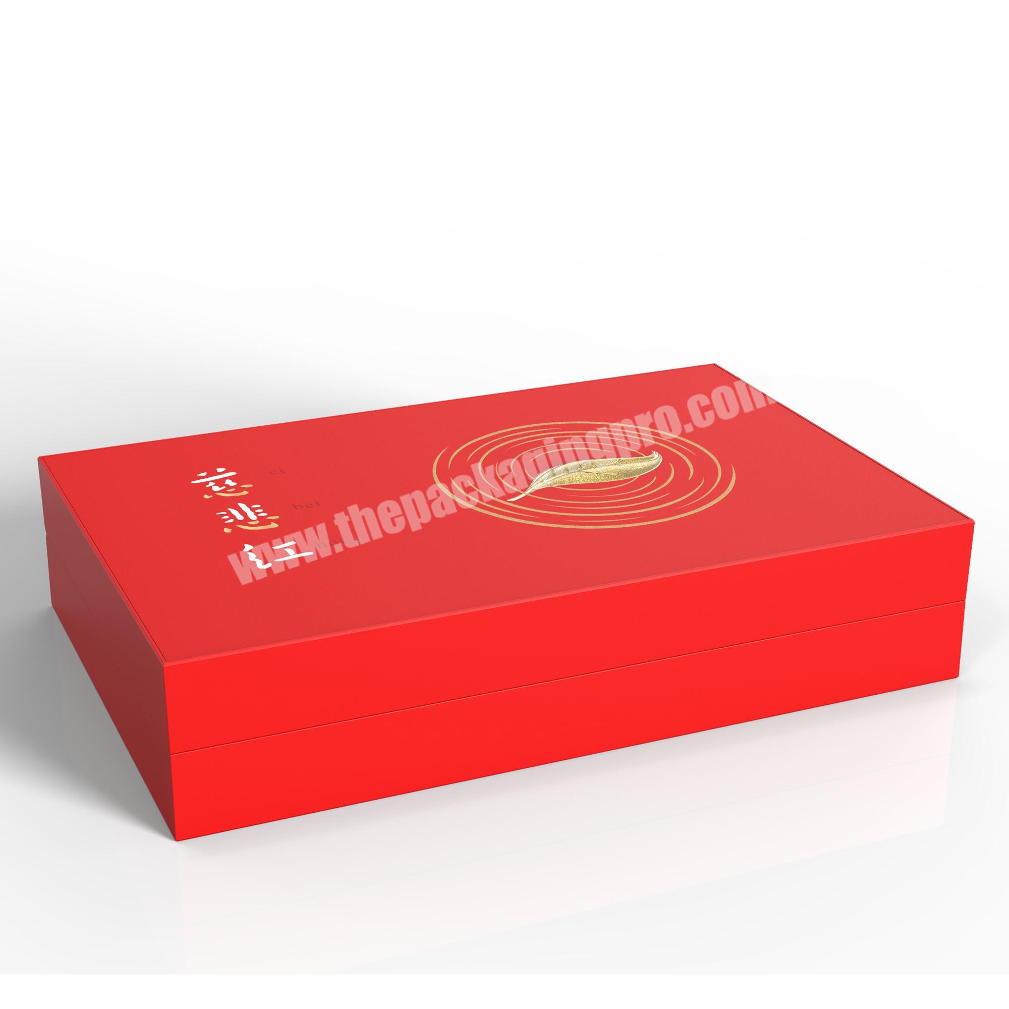 Large luxury red cardboard paper gift box Pure color custom paper gift boxes