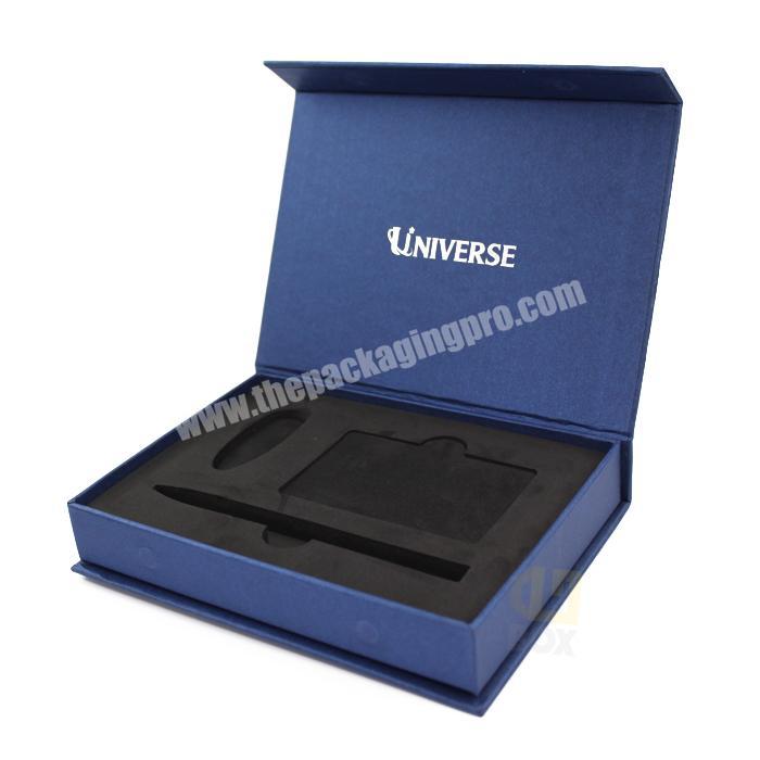 large magnet gift customized black cardboard paper packaging box with foam