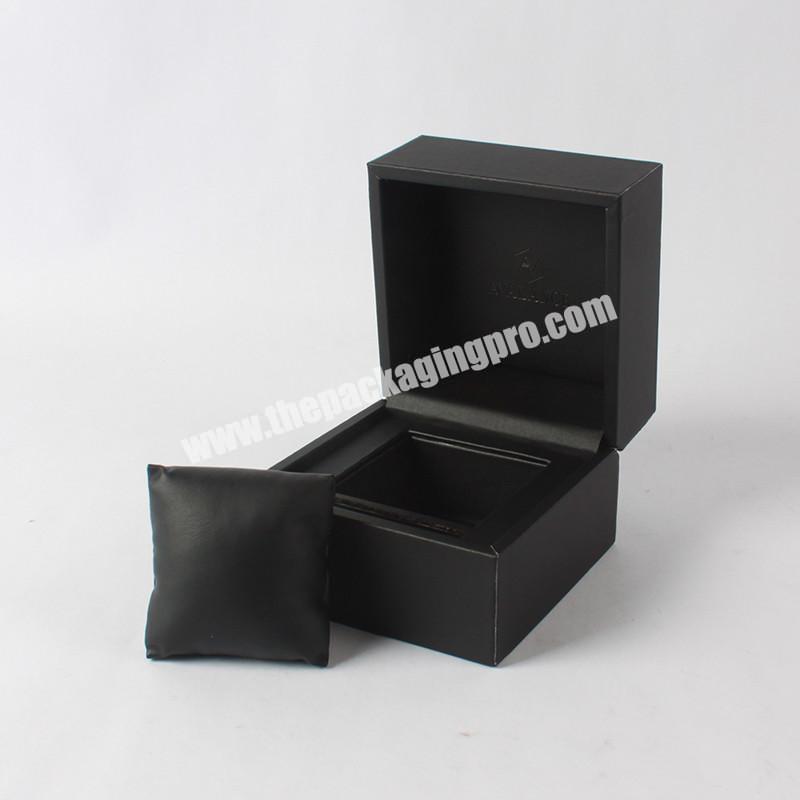 Leather Paper Covered Gold Custom Foil Logo White Watch Box