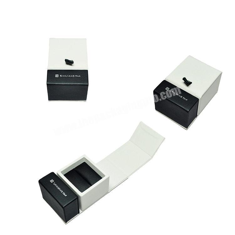 Leatherette paper Top quality double door paper cardboard packing box for jewelry earring necklace packaging