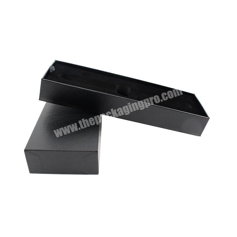 Lid and base box style black paper gift box for makeup brush packaging