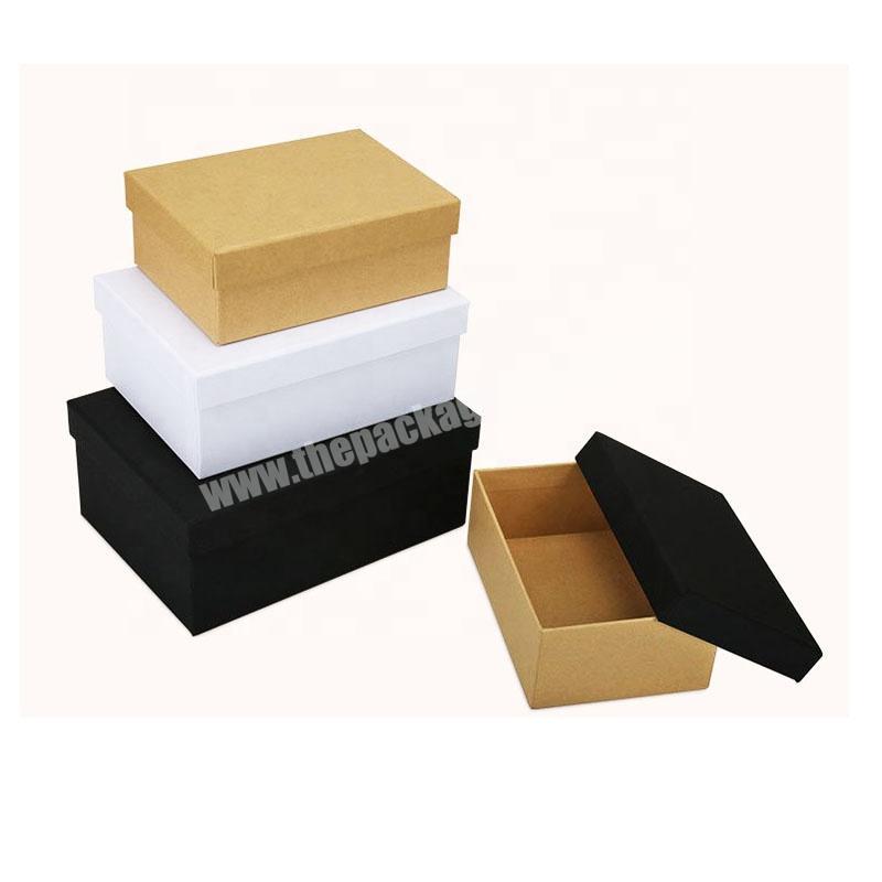 Lid And Bottom Cardboard Boxes Plain Brown Kraft Paper Gift Packaging Box For Wholesale