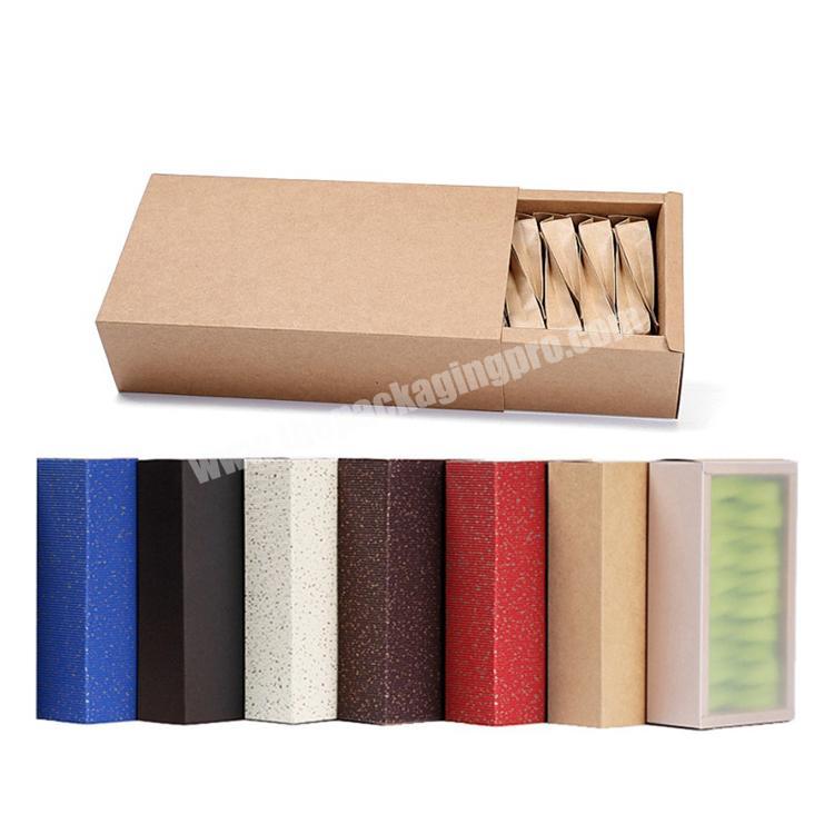 lightweight card board brown kraft drawer paper box for tea kraft gift box