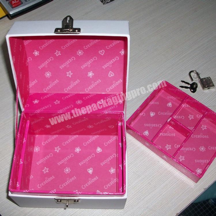 Locker Rigid Paper Boxes Suitcase Fabric Inside Gift Box For Children