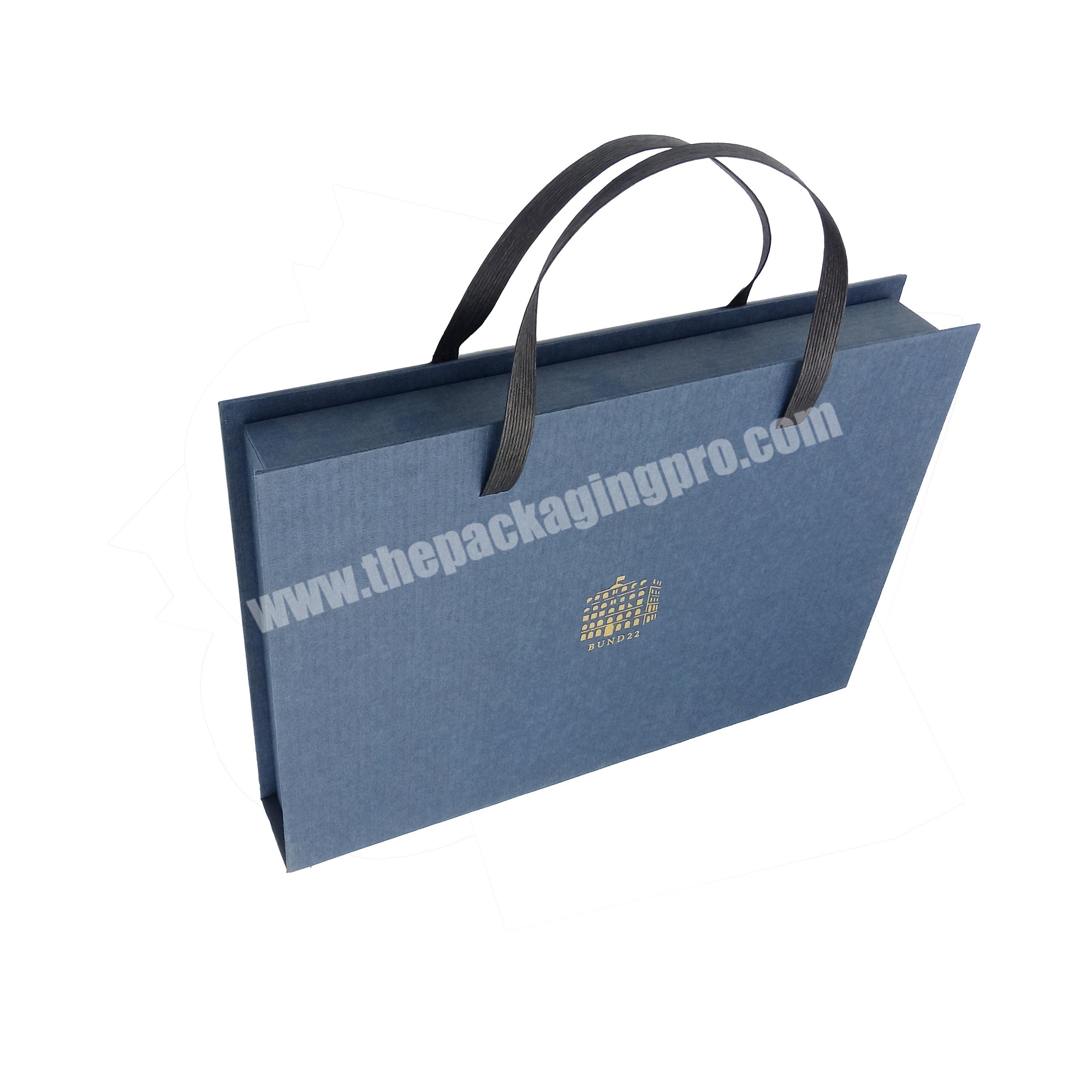 Logo box with handle hinge paper boxes