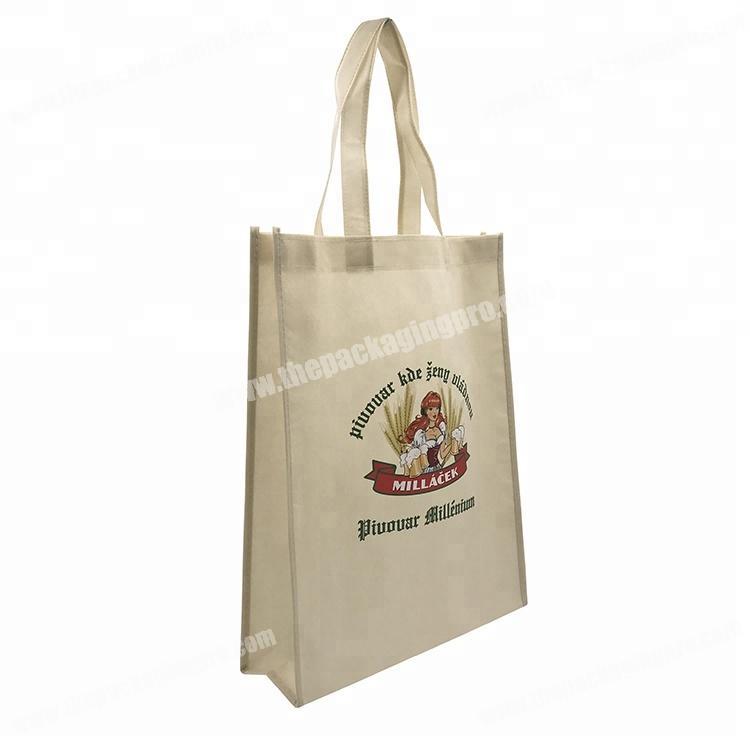 Logo custom printed grains non woven promotional green bag