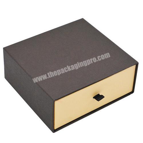 Logo Customized Brown Drawer Box Gift Packaging Paper Box With Leather Belt