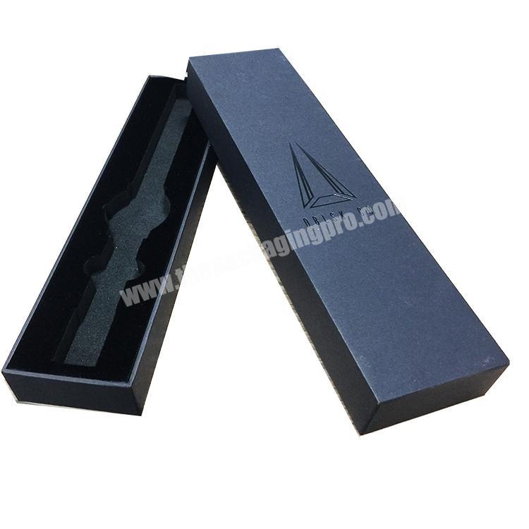 Logo foil custom black kraft cardboard luxury rigid watch band velvet jewelry present paper box packaging