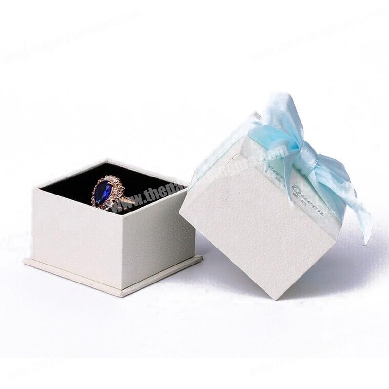 Logo printed foam insert small ring gift luxury cardboard paper custom packaging jewelry box