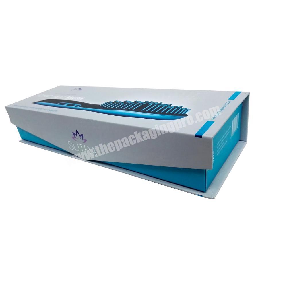 Logo UV custom cardboard comb packaging gift box magnetic flip