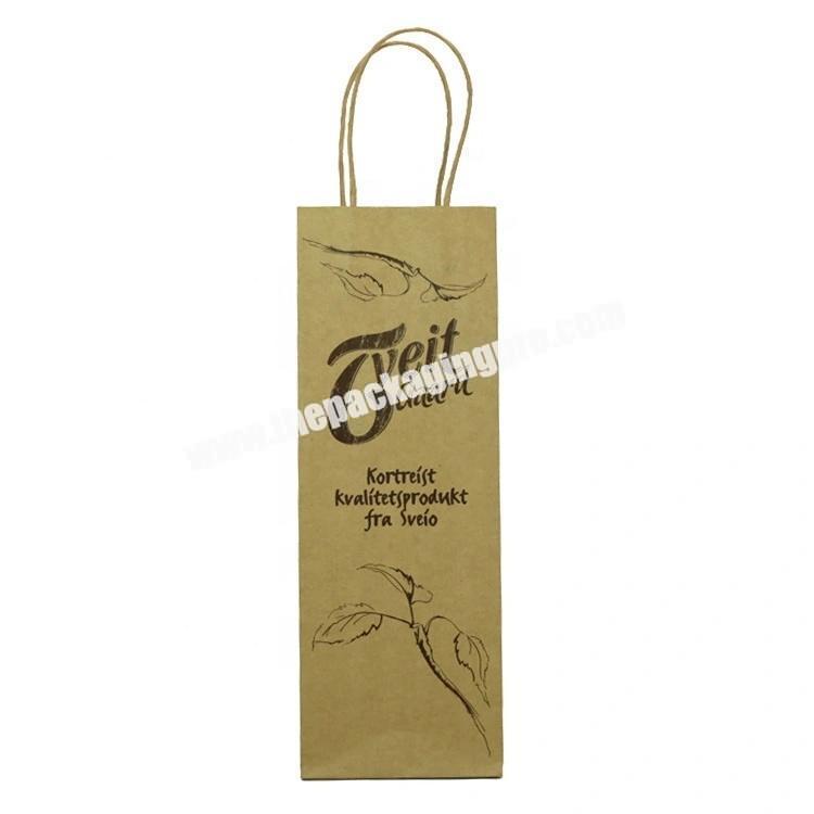Low Cost Custom Brown Color Reqular Kraft Paper Bag forsingle Wine Packaging Bag