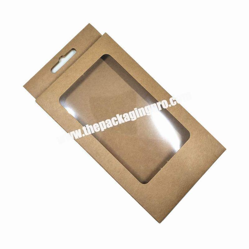 Low cost kraft paper packing box with clear windowbox for shipping