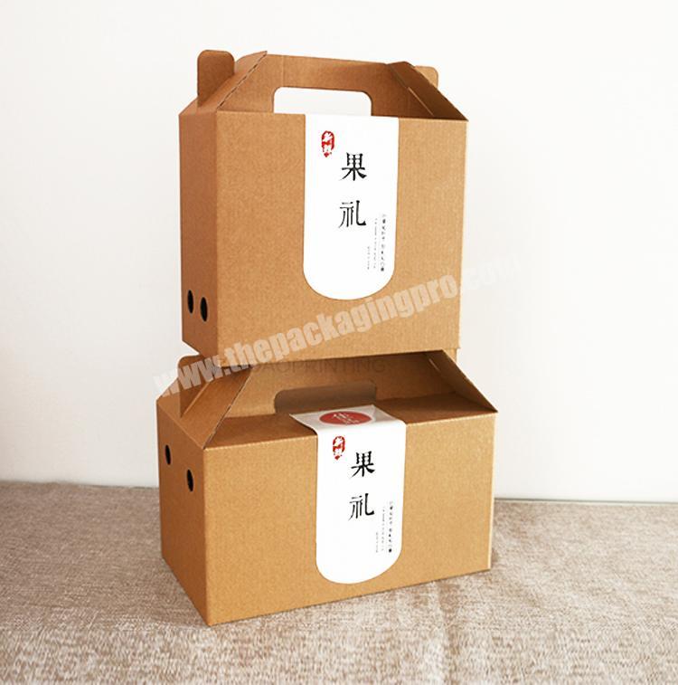Low cost package use brown Kraft paper corrugated gable box with sticker
