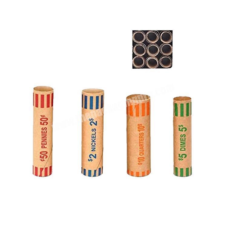Low MOQ 30ml Orange Embossing Color Printed Packaging Round Kraft Paper Tube Coin Wrappers Paper Tube