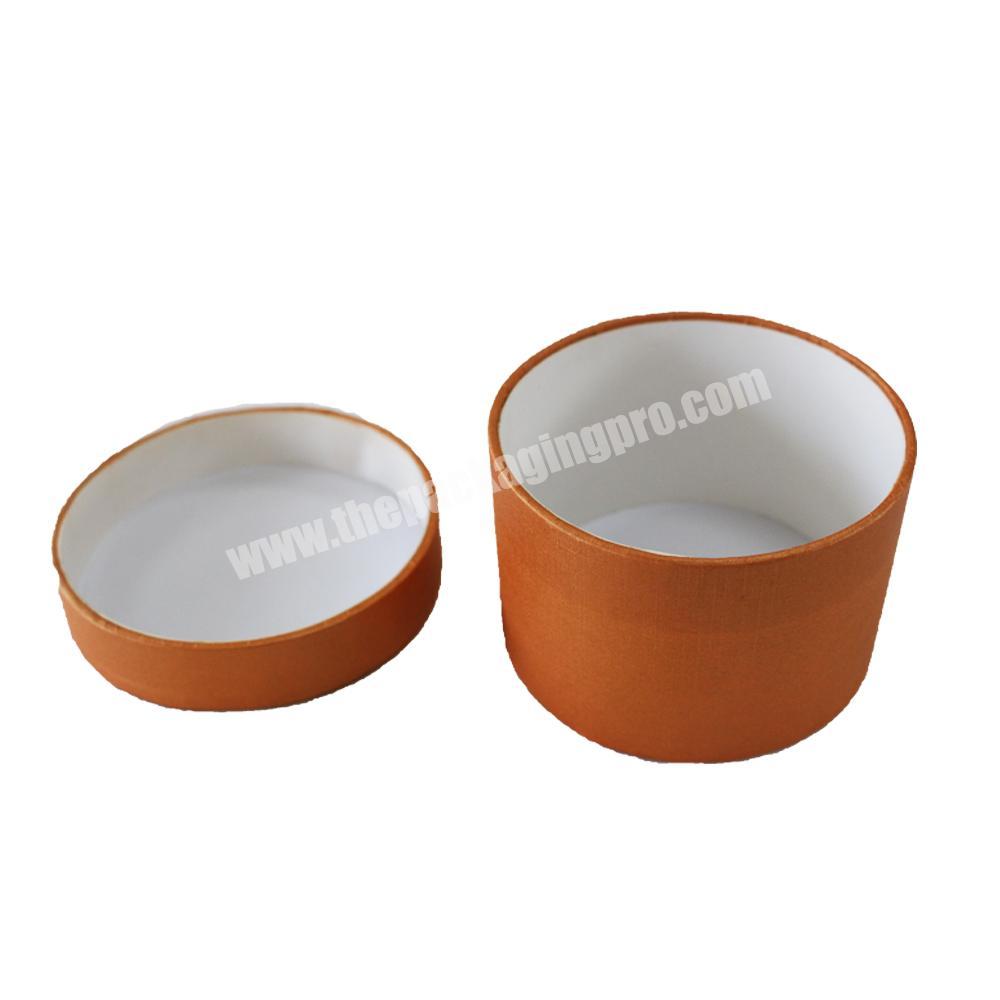 Low MOQ custom printed cardboard cylinder packaging orange storage box decorative