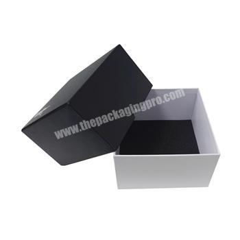 Low MOQ customization hand made matte black cardboard gift box with lid