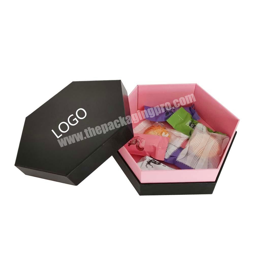 Lucky Romantic 4C Printing Flower Cardboard Custom Luxury Toy Hexagon Gift Box Packaging with Lid