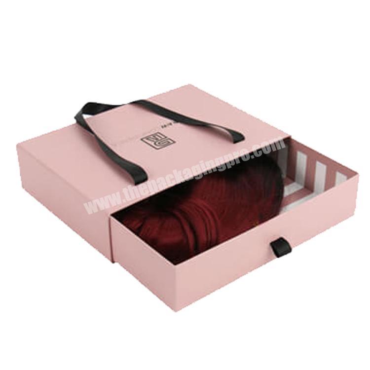 Luxurious cardboard drawer custom hair box with logo packaging