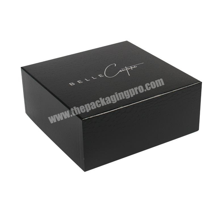 luxurious crocodile paper cardboard matte black box packaging clothing