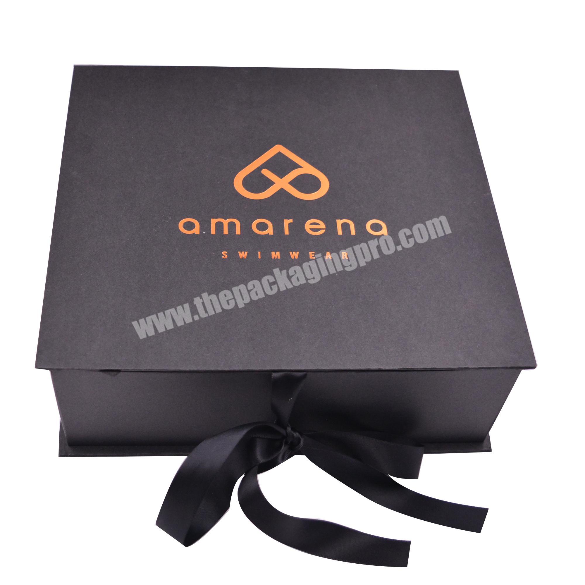 Luxurious Custom Logo Magnetic Gift Box Hair Bundles Packaging Box With Satin Ribbon For Wedding Dresses Cosmetic Toiletries
