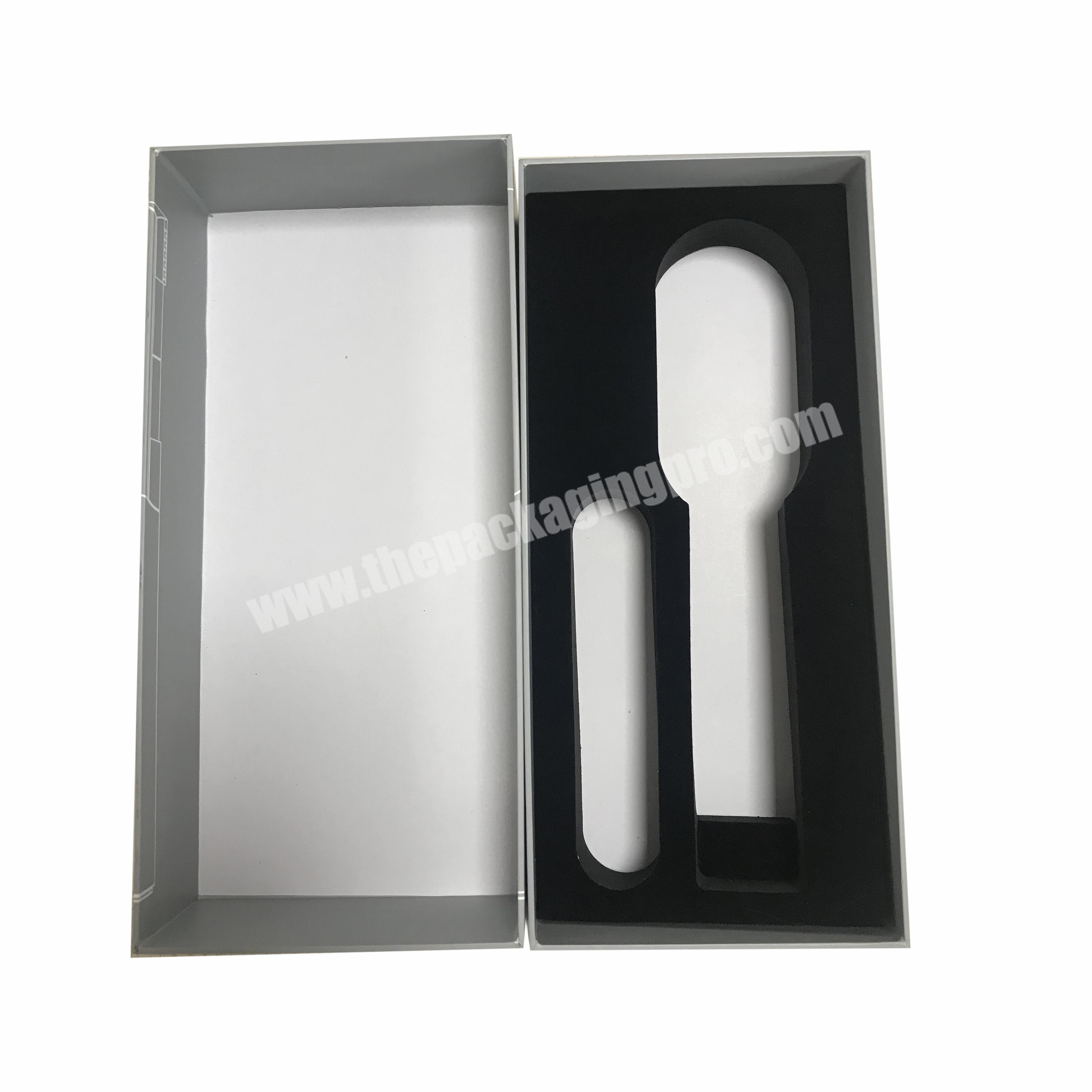 Luxury 2 Pieces rigid gift box packaging with EVA insert for beauty comb packing