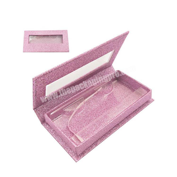 Luxury 3D Cardboard Square Multiple False Eyelash Packaging Box Biodegradable Glitter Eyelashes Package Box