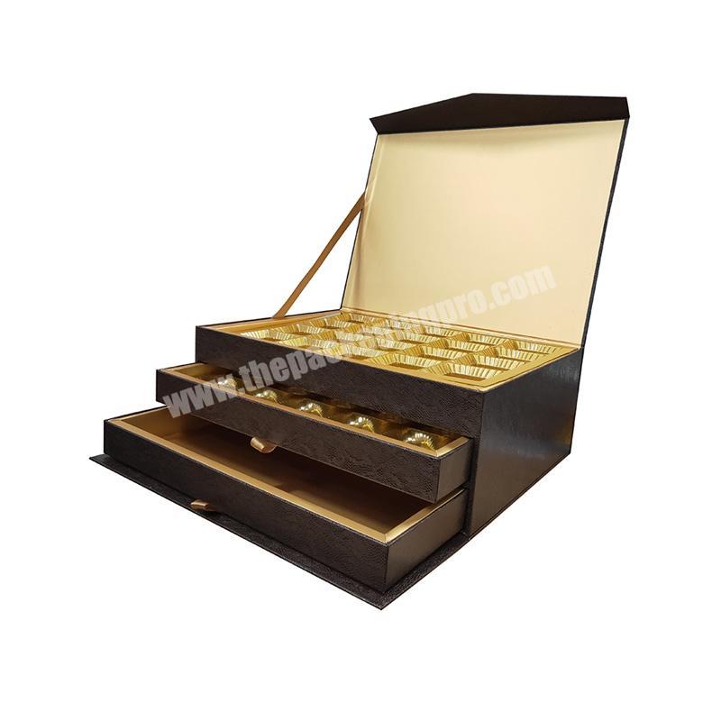 Luxury Arabic 3 layers custom slide open drawer gift box packaging