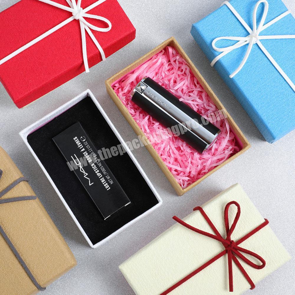Luxury Art Paper Wedding Bridesmaid Cosmetic Perfume Lipstick Jewelry Necklace Gift Box With Ribbon
