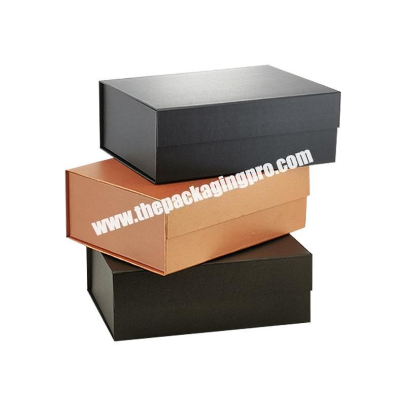 Luxury big custom gold foil stamping magnetic closure clothing retail packaging boxes