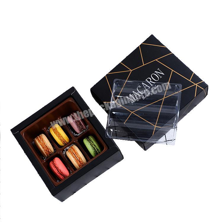 luxury black 6 9  12 Macaron chocolate paper packing box custom colorful printing