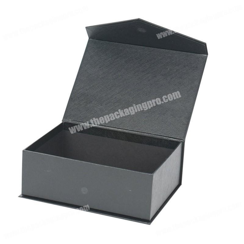 Luxury Black Cardboard Paper Book Shaped Gift Custom Magnetic Box