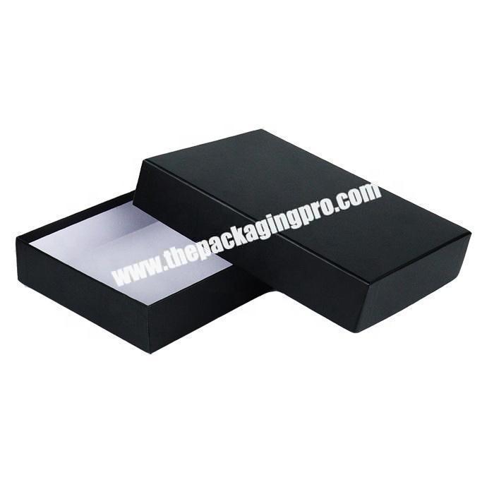 Luxury black color paper apparel gift boxes for t shirt packaging