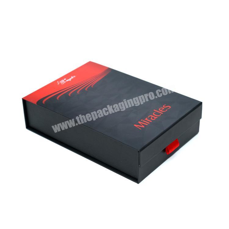 Luxury Black Custom Magnetic Lid Storage Cardboard Packaging Paper Flap Gift Box with bow