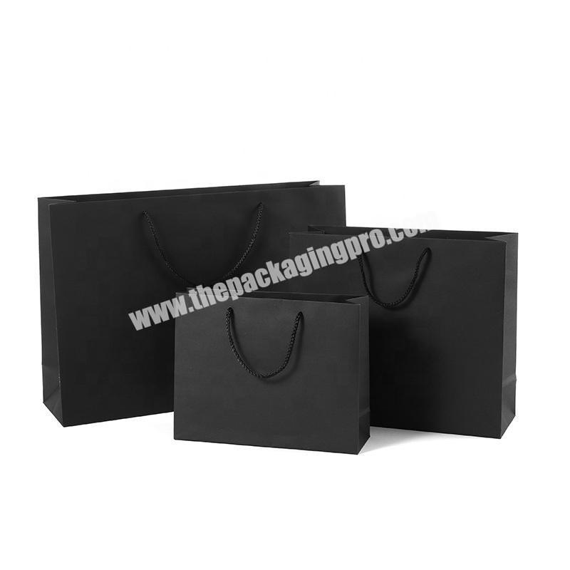 Luxury Black Gift Paper Bag Custom Made Printed Logo Jewelry Packaging Gift Bags Kraft Shopping Paper Bag With Ribbon Handles