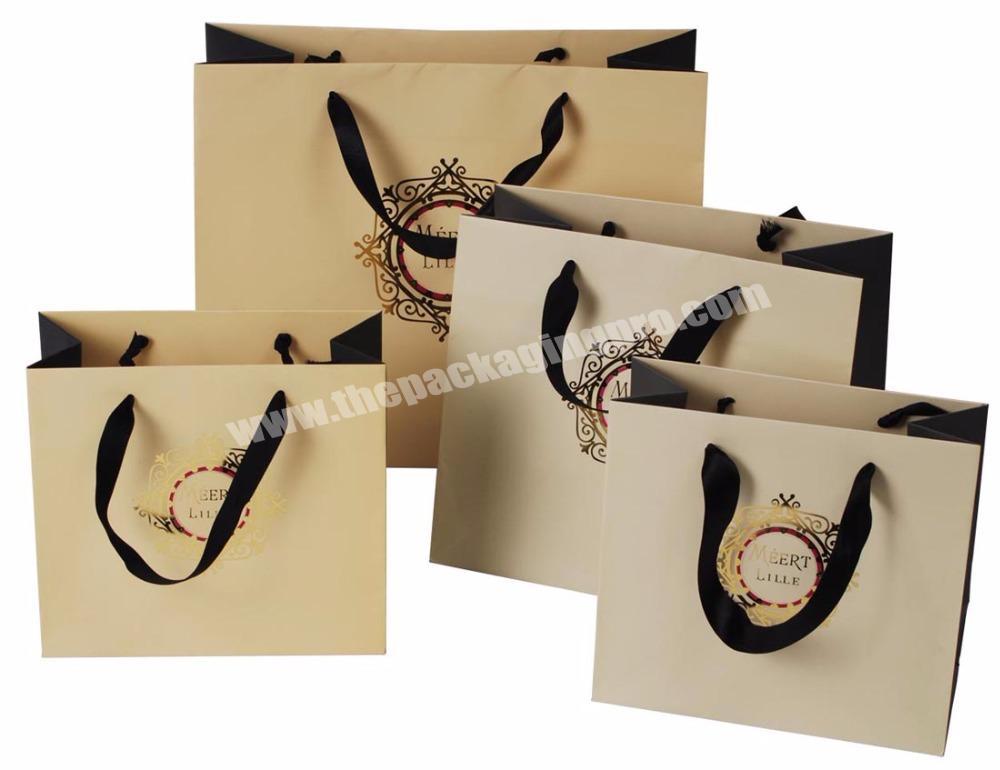 Luxury Black Gift Paper Bag Custom Made Printed Logo Jewelry Packaging Kraft Shopping paper bags