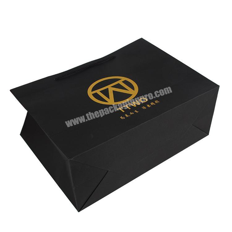 Luxury Black Kraft Clothing Garment Packaging Paper Bags for Clothes