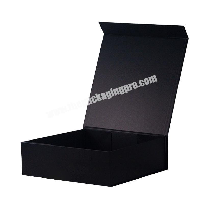 Luxury black magnetic folding apparel retail gift packaging box wholesale