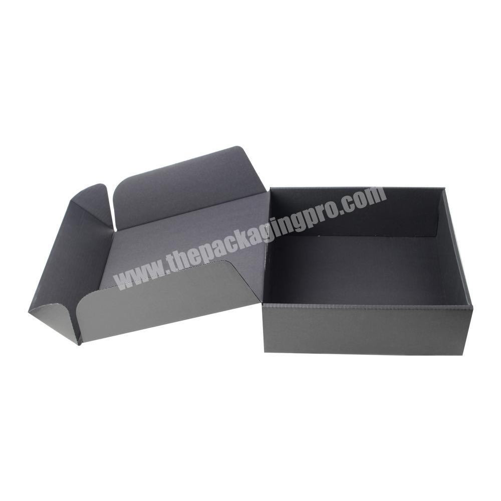 Luxury black matt fancy folding shipping box packaging printing with custom logo
