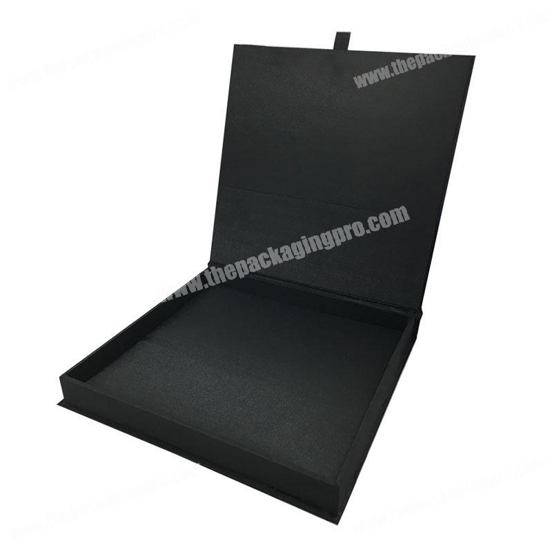 Luxury black matte lamination finish paper photo album book packaging box with USB