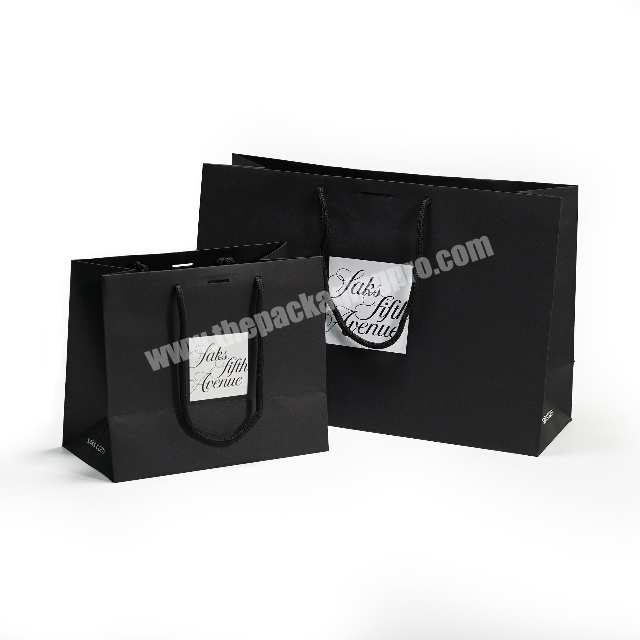 Luxury black paper bag difference size shopping paper  bag  for custom