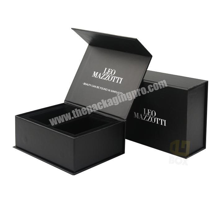 Luxury Black Paper Packaging Cardboard Custom Magnetic Closure Gift Box
